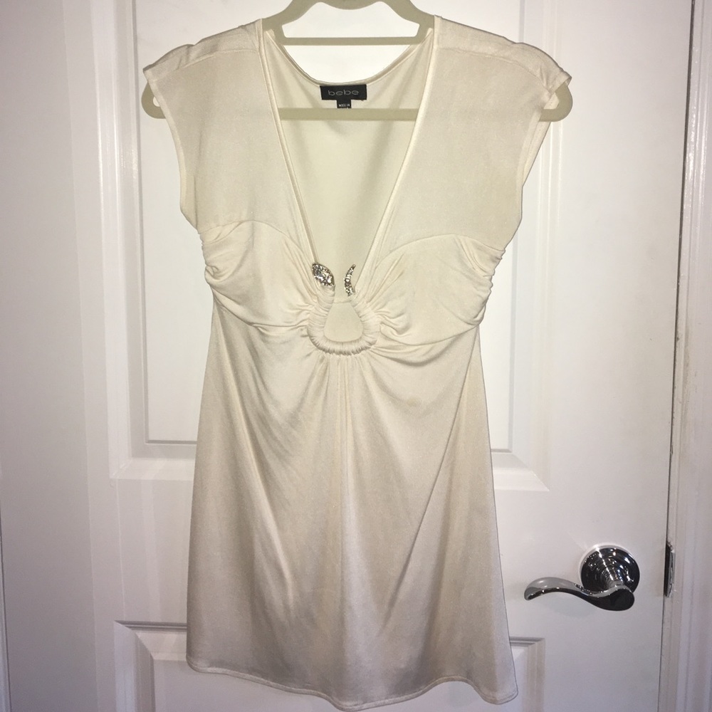 Bebe Plunge Top with Jeweled snake detail