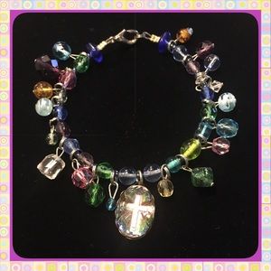 Colorful Handmade Bracelet with Cross