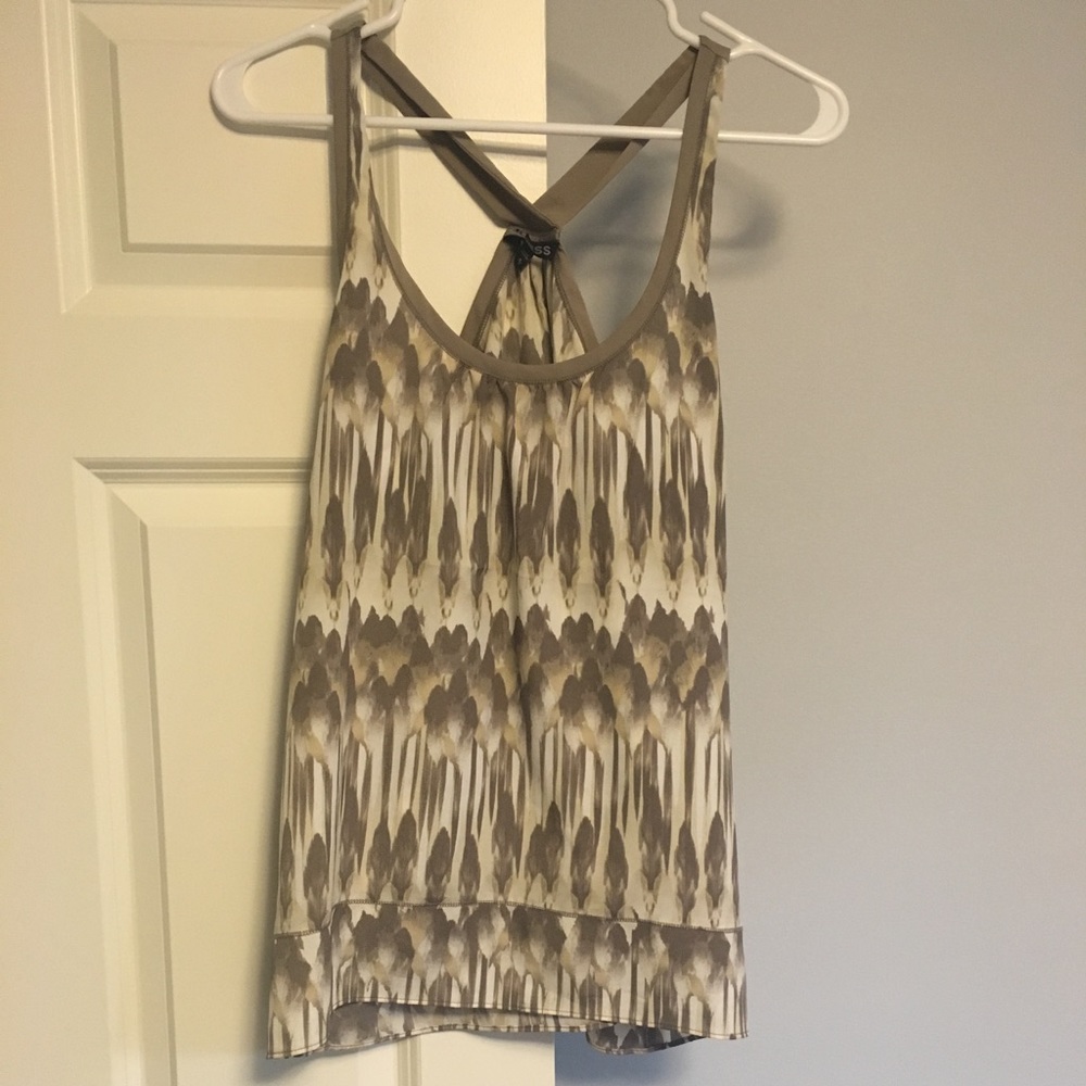Cream Express delicate tank with cross back NWOT