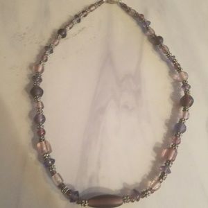 Hand made purple beaded necklace