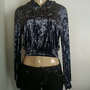 Long sleeve velvet blouse