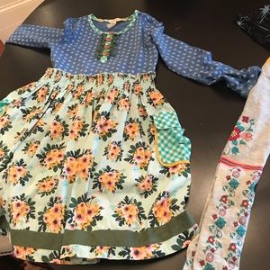 Matilda Jane dress and tights girls size 10