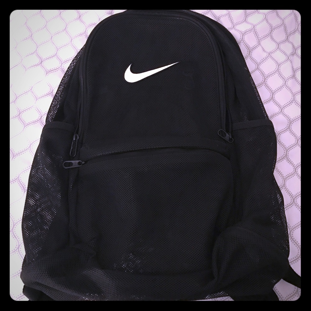 Black mesh Nike backpack