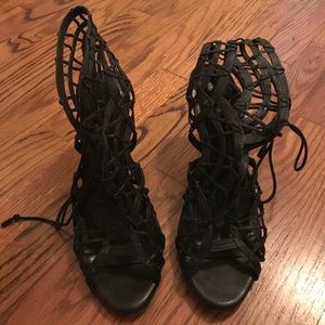 Joie LaceUp Black Heels