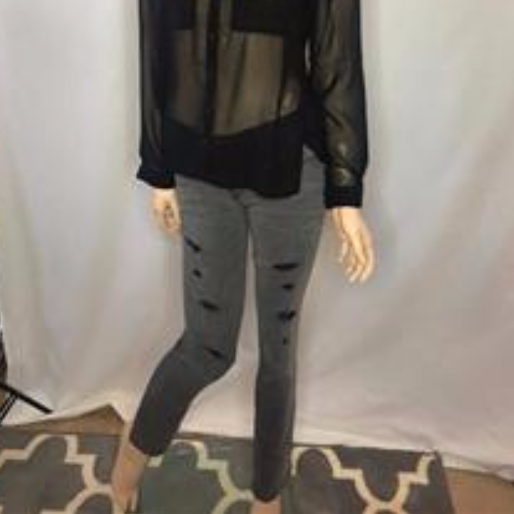 Sold Express Stella Skinny Low Rise Gray Jeans
