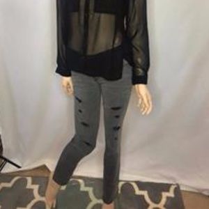 Sold Express Stella Skinny Low Rise Gray Jeans