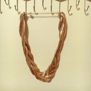 Braided gold statement necklace