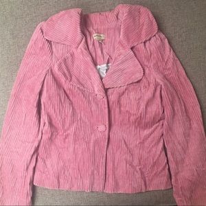 Anthropologie Elevenses Pink Coed Corduroy Blazer