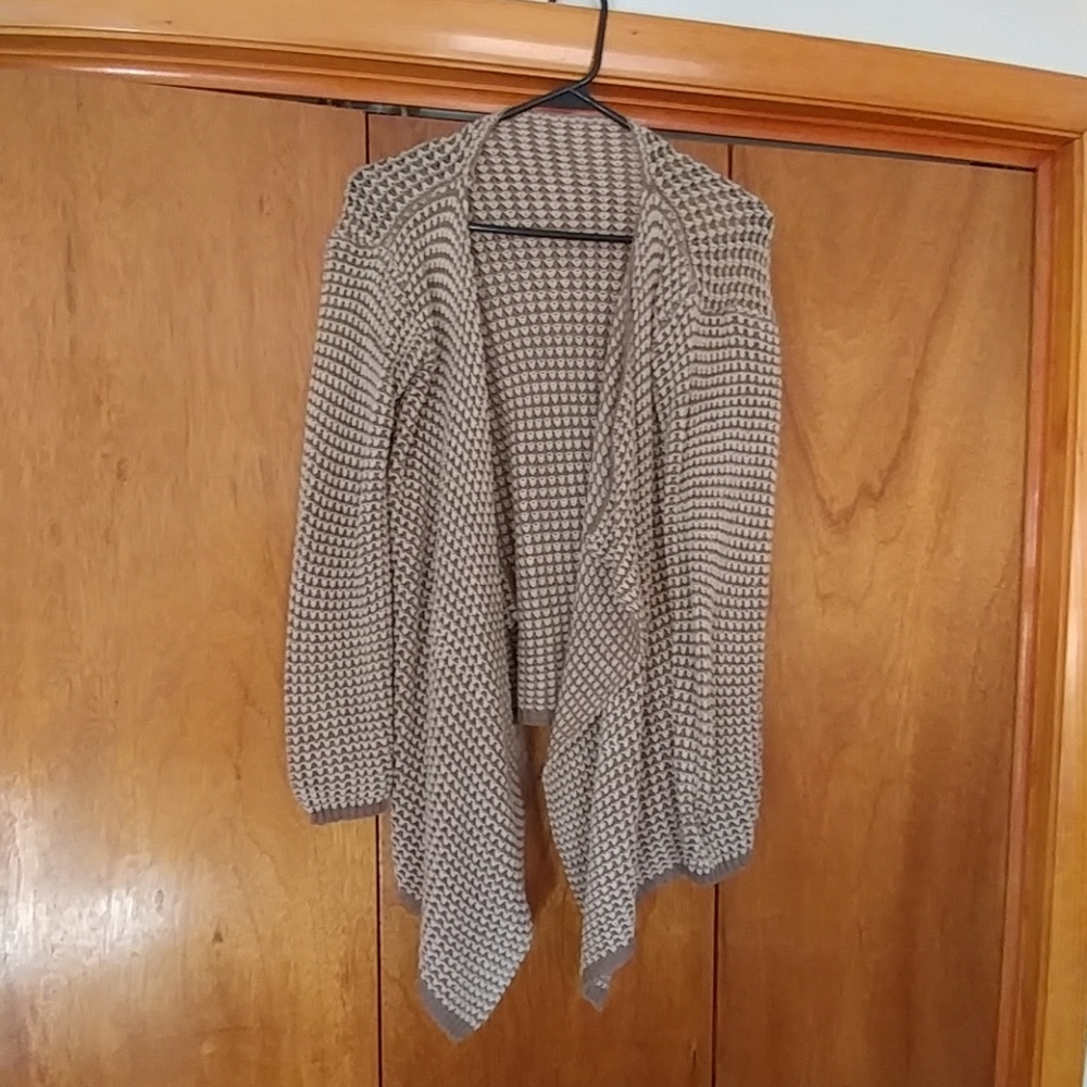 Brown and cream knitted cardigan