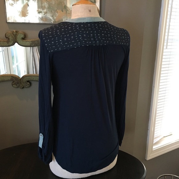 SALE Anthropologie TINY navy print top sz XS - Picture 5 of 6