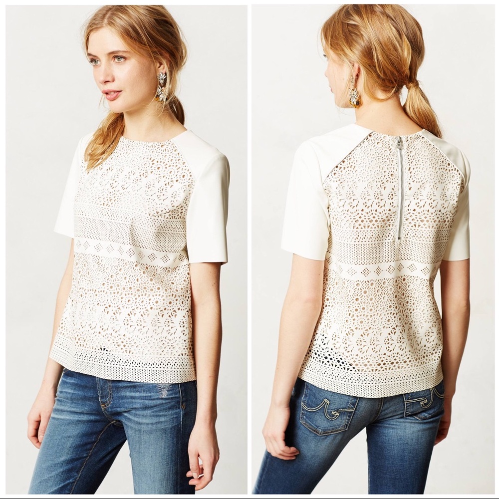 ❤️Anthropologie Pelle Vegan Leather Top❤️ - Picture 1 of 6