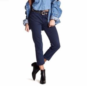NWT MOTHER denim the dropout fray deep navy 29