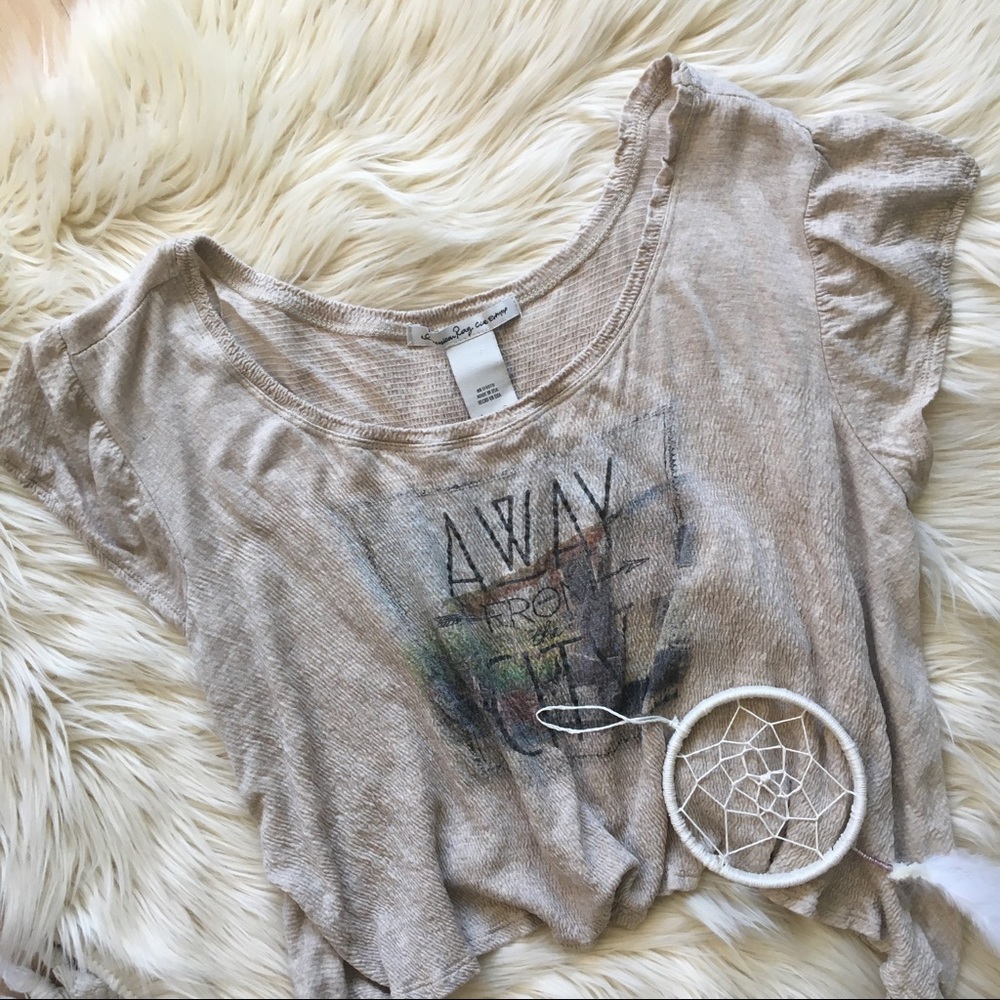 American Rag Cie Away From the City Crop Top