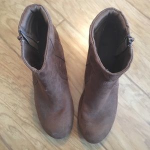 suede brown booties from target