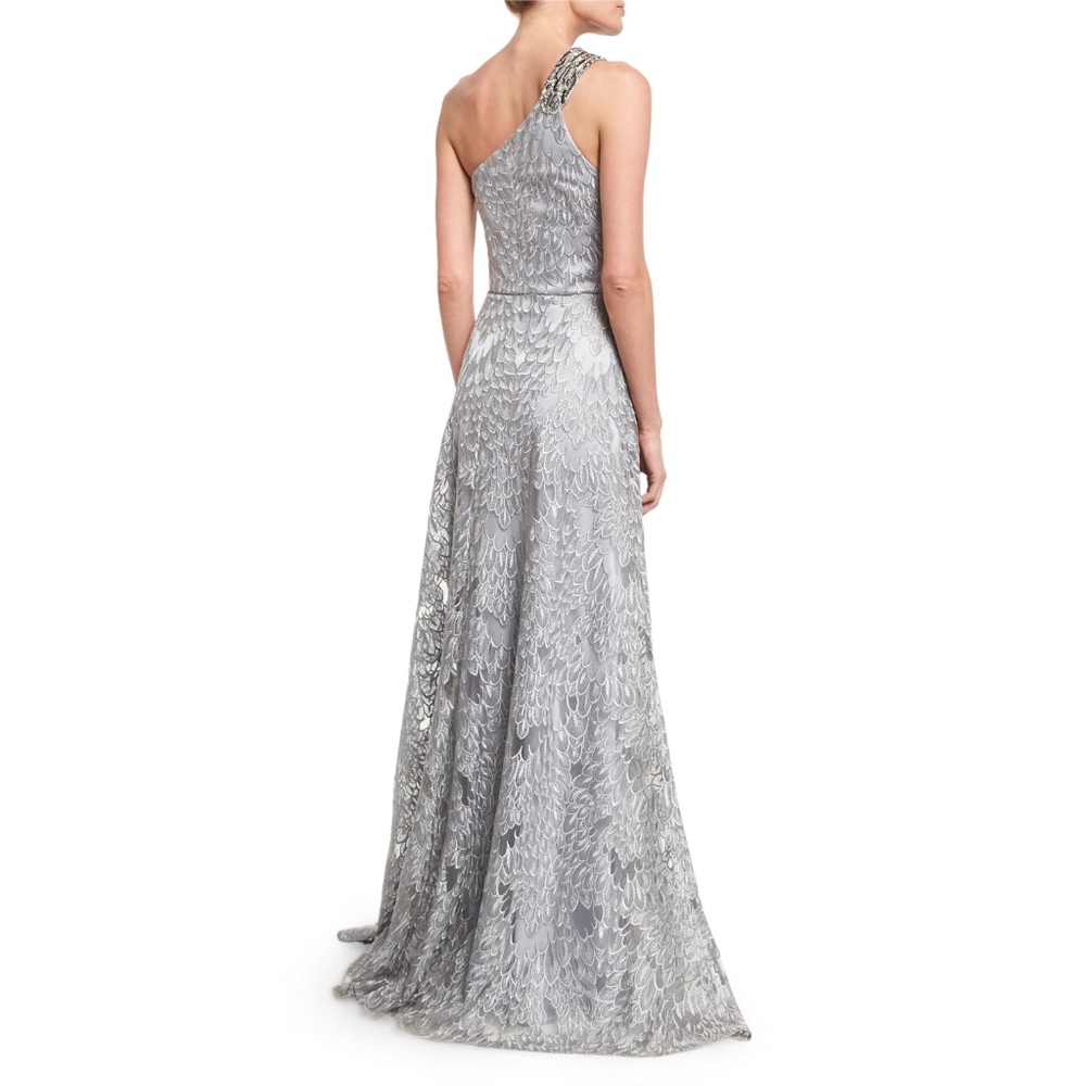 ✨sold✨ david meister • embroidered 1-shoulder gown - Picture 2 of 8