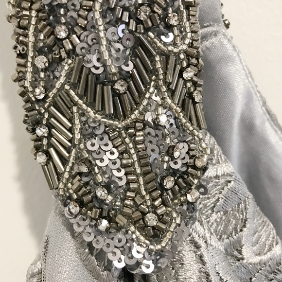 ✨sold✨ david meister • embroidered 1-shoulder gown - Picture 7 of 8