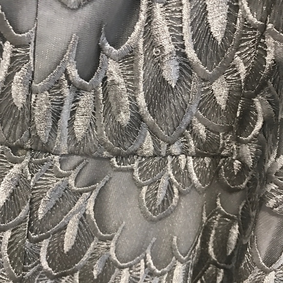 ✨sold✨ david meister • embroidered 1-shoulder gown - Picture 5 of 8