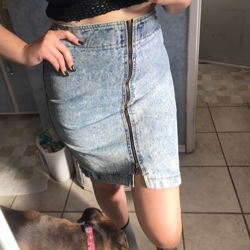 Vintage Acid Wash Denim Pencil Skirt👖💙