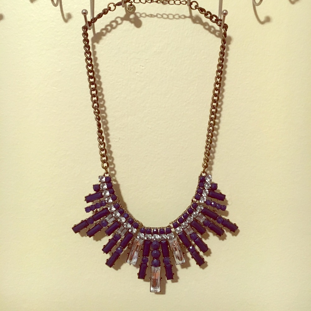 Navy blue statement necklace