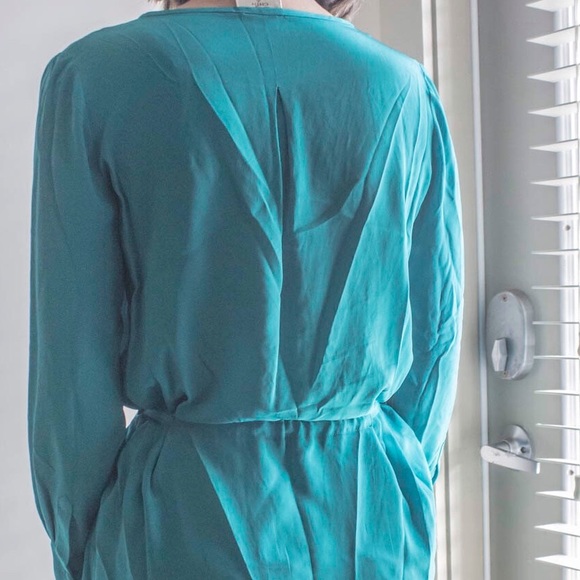 Teal long-sleeve dress - Picture 2 of 3