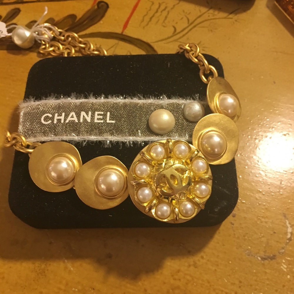 Vintage Chanel button necklace