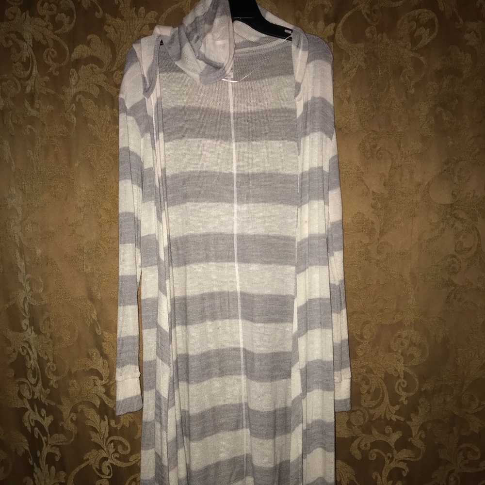 Gray and Ivory Cardigan