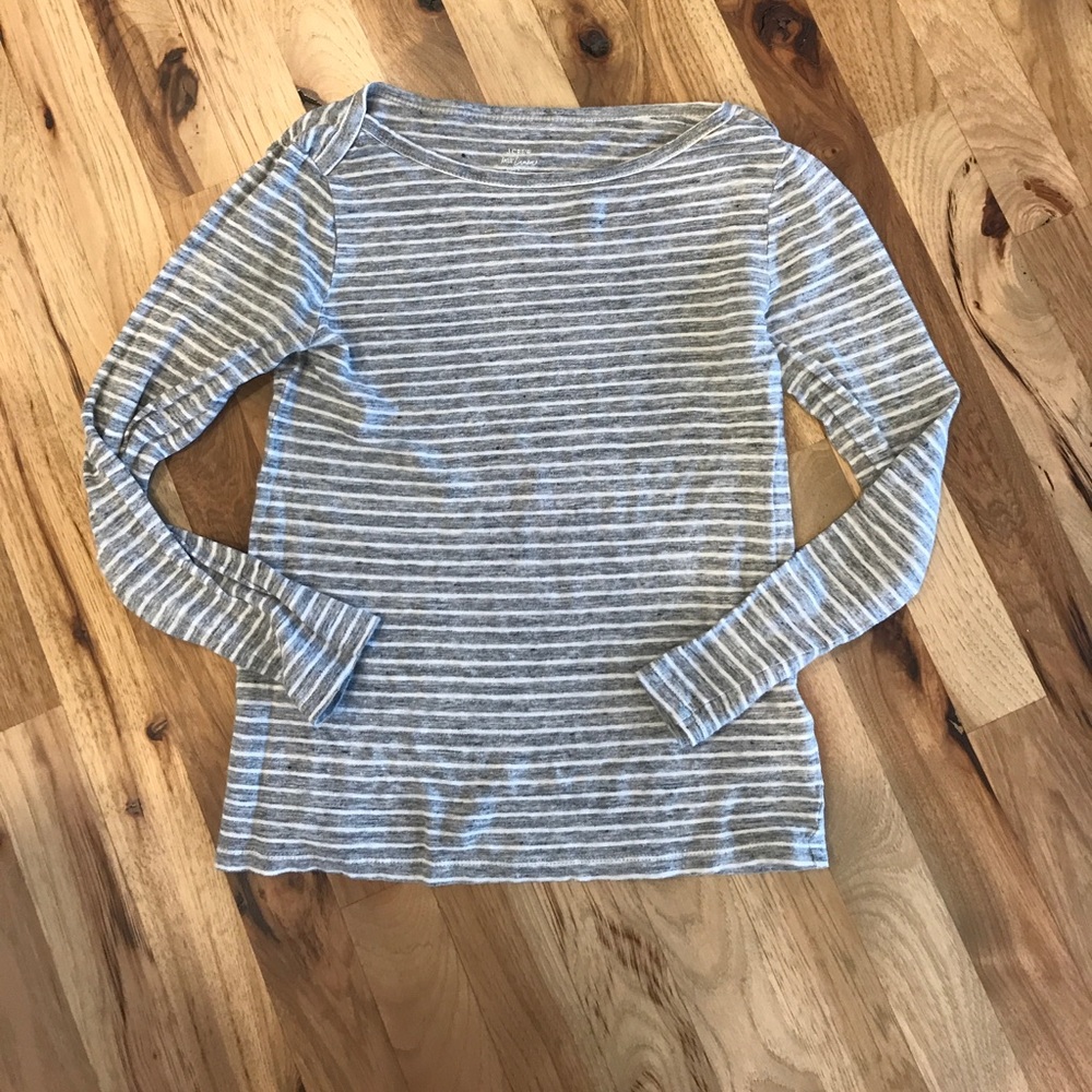 J. Crew Striped Linen top