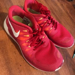 Red nike shoes