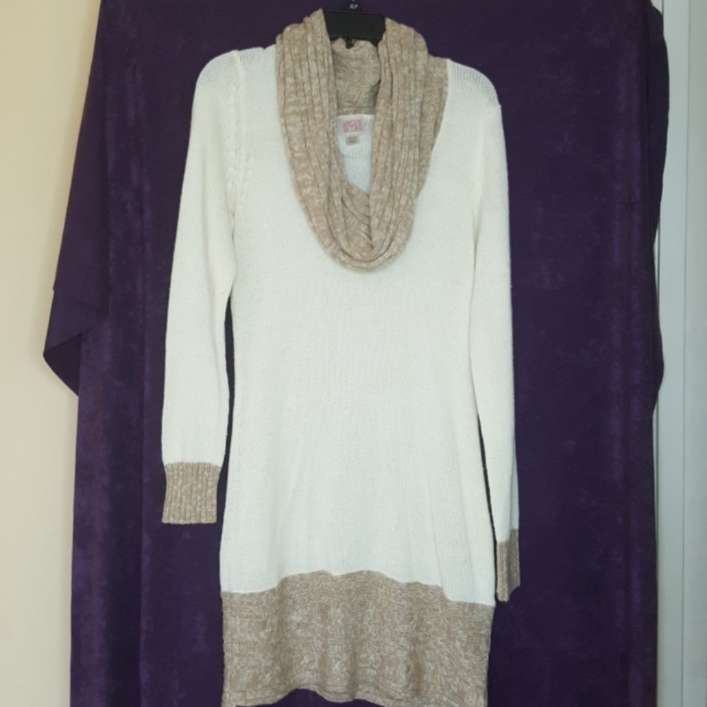 Cowl neck tunic sweater