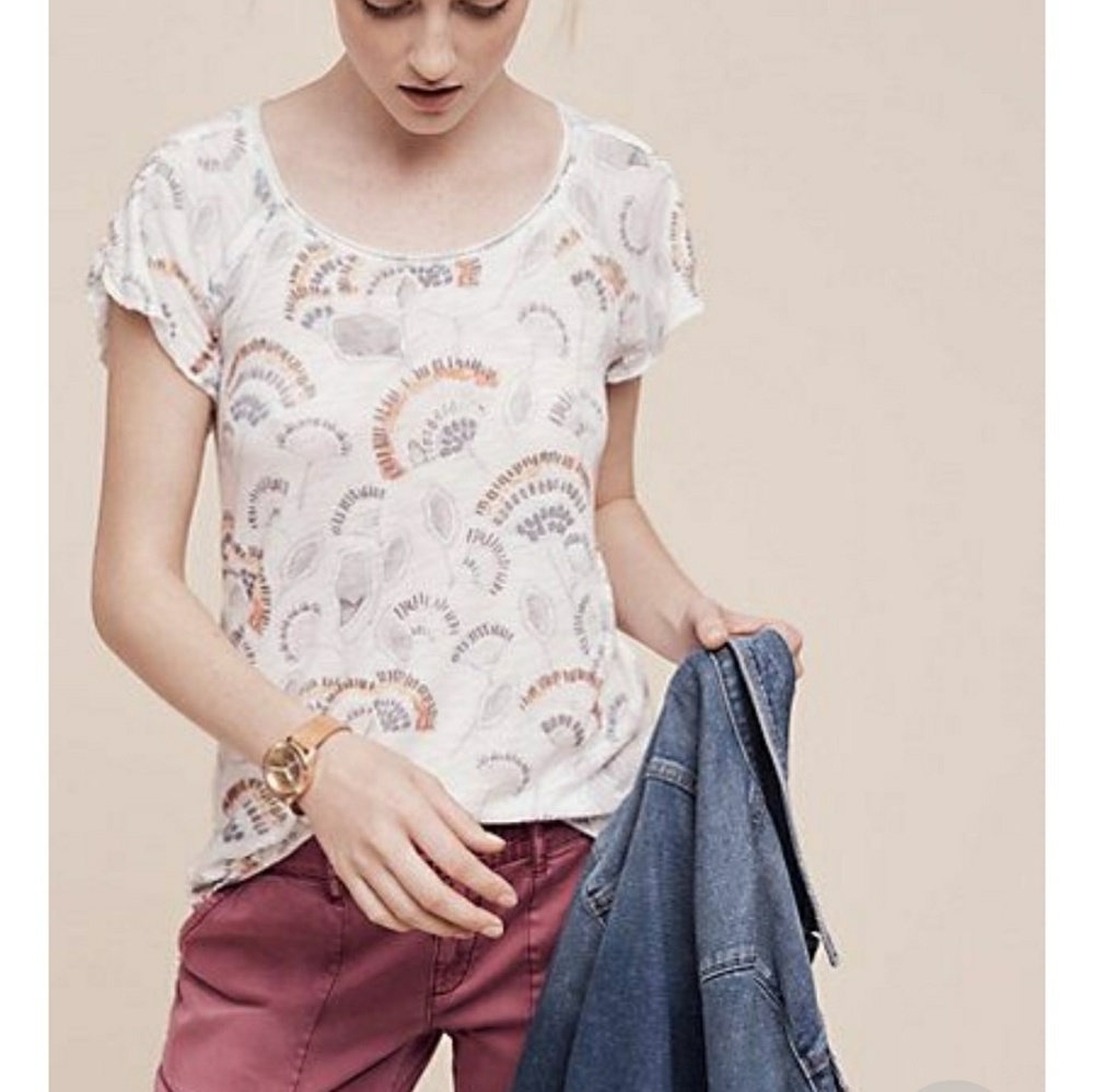 Anthropologie T.La Sylvan Flutter Sleeve