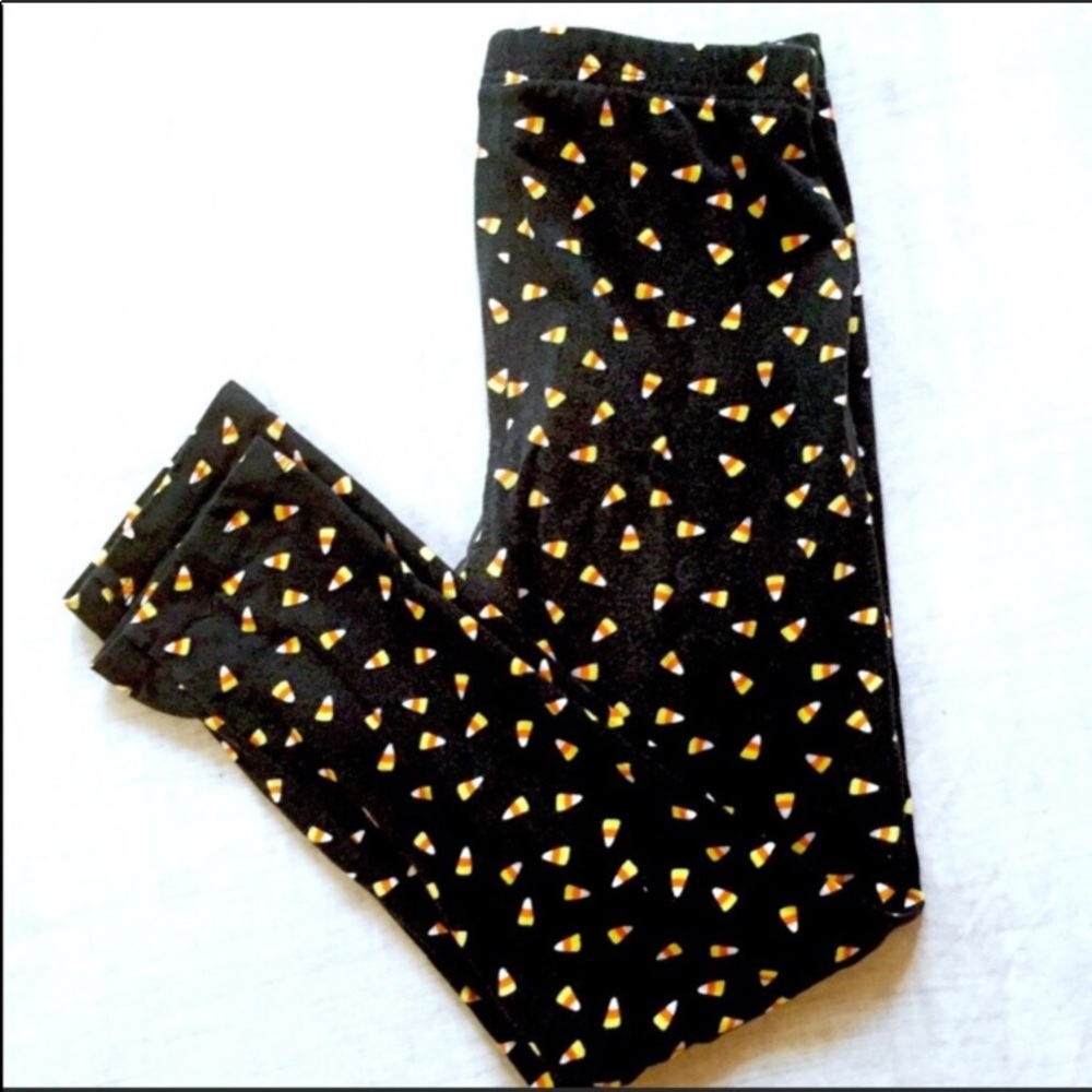 Candy corn Leggings :white, black, yellow & orange
