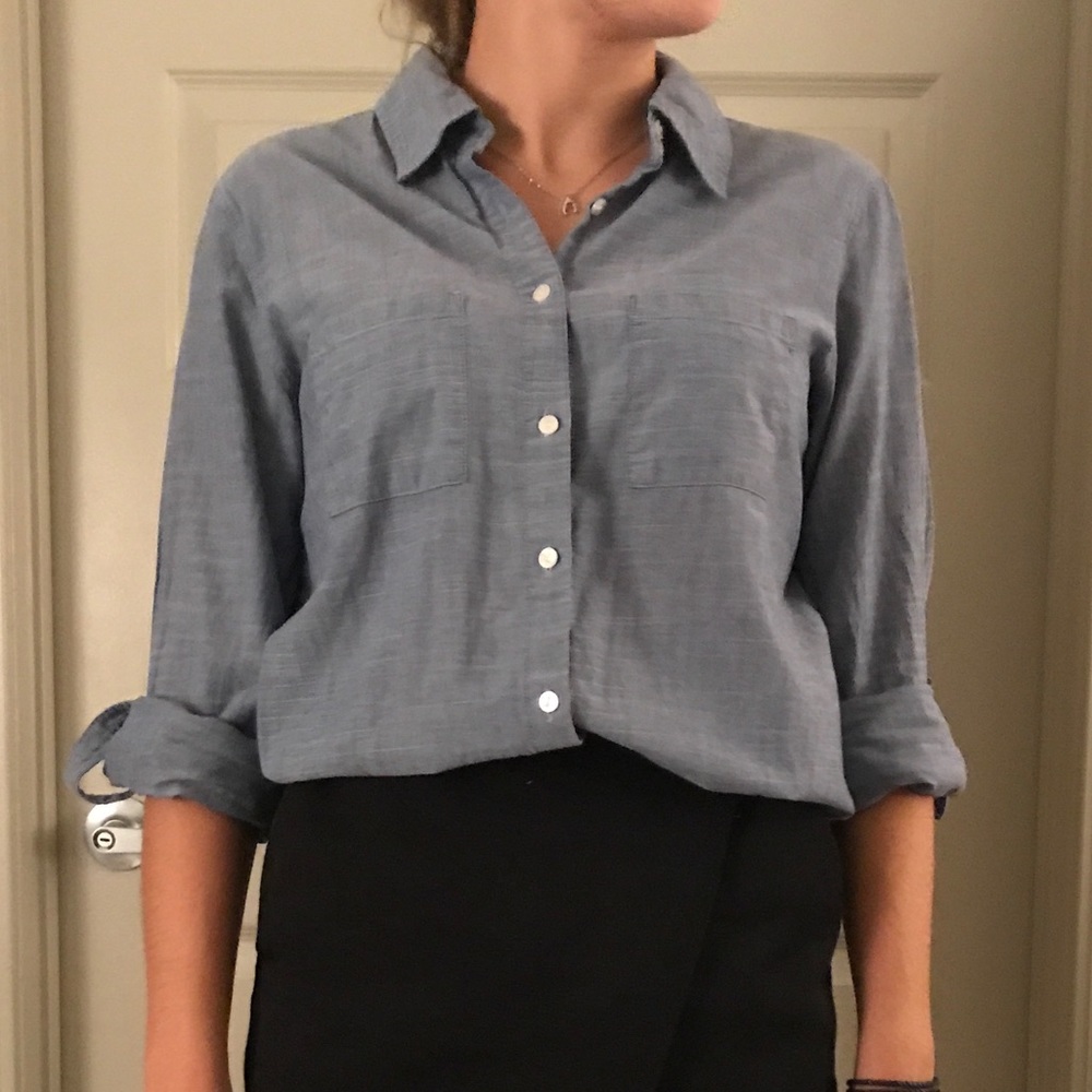 Blue cotton button down