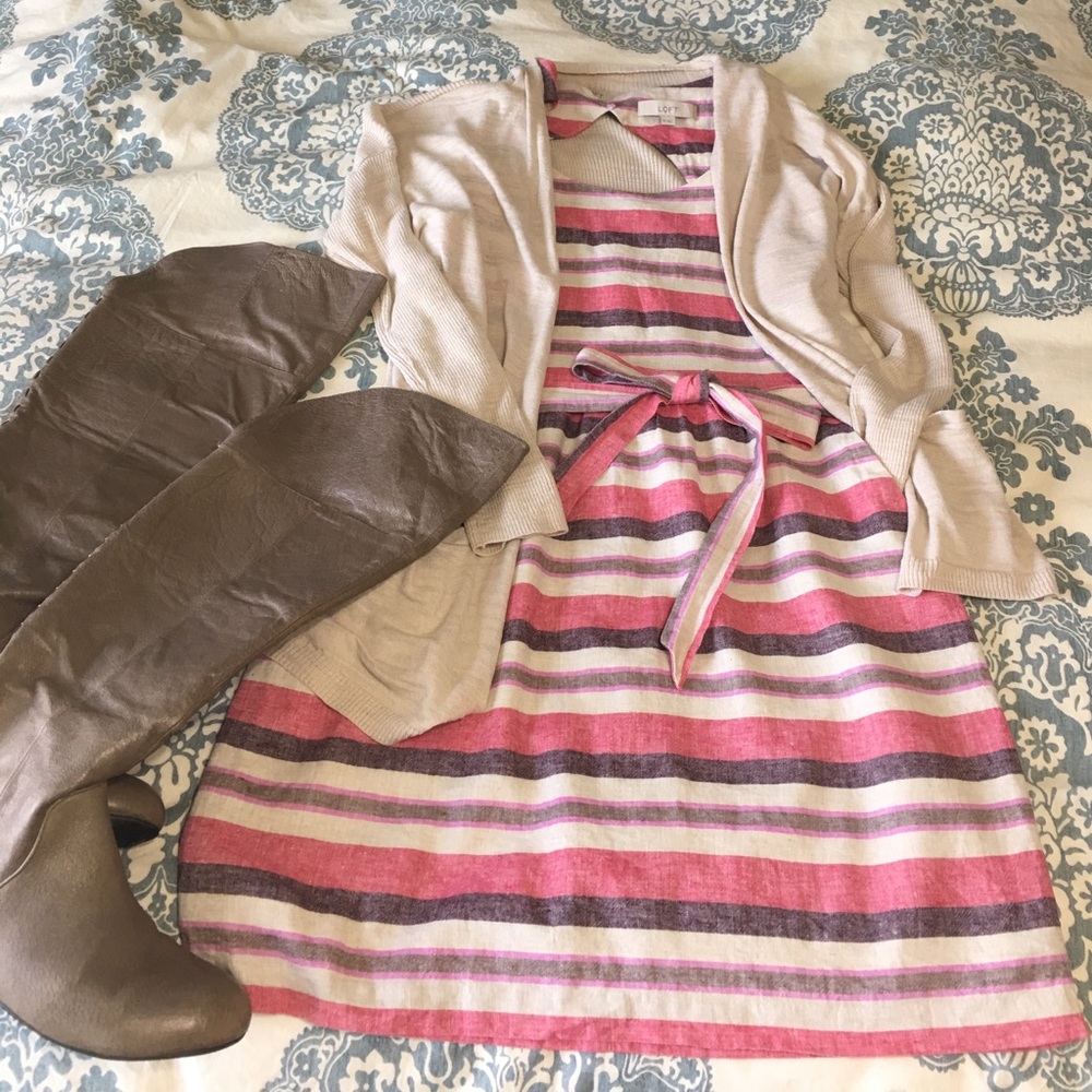 Loft striped linen dress