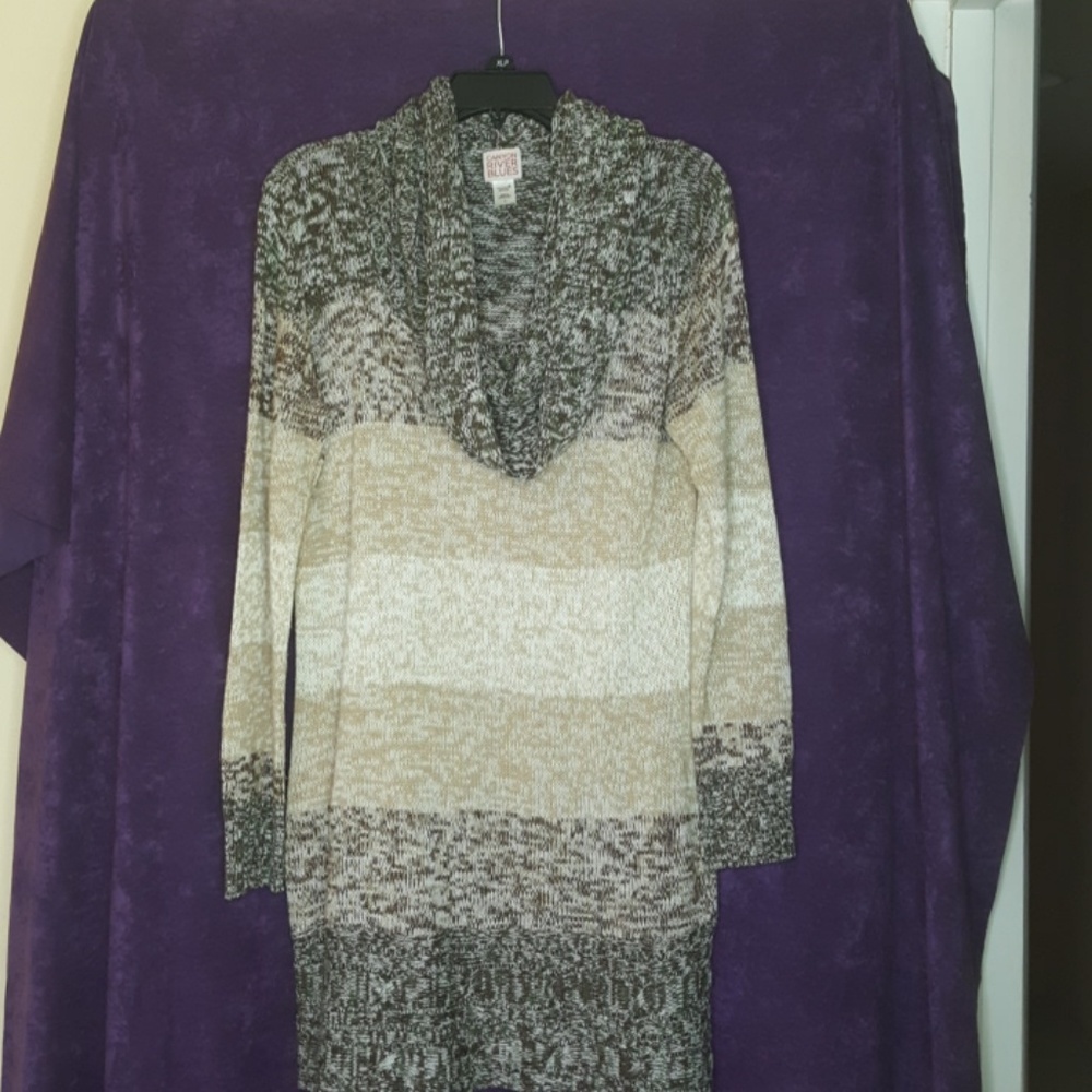 Cowl neck tunic sweater
