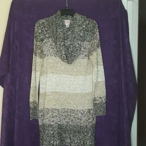 Cowl neck tunic sweater