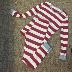 Burts Bees Red Striped Christmas Pajamas