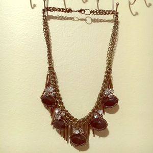 Black and rustic gold statement necklace