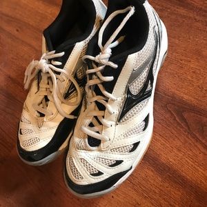 Black and white volleyball shoes