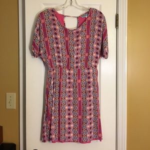 Dina Be pink/multicolor tribal dress