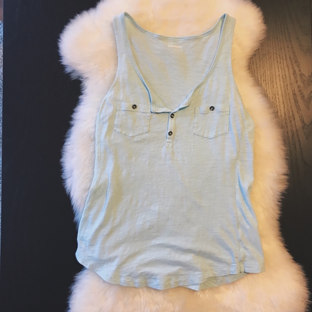 Express Sleeveless Mint Top with Pockets