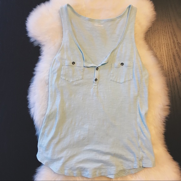 Express Sleeveless Mint Top with Pockets - Picture 5 of 6