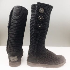 ✨Women's Knit UGG 6 Black Buttons Tall Shirt ✨