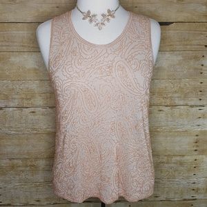 NWT Oscar De La Renta Beaded Sleeveless Top