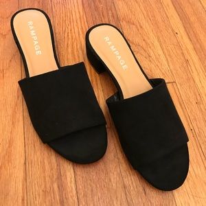 Rampage Black Velvet Mules