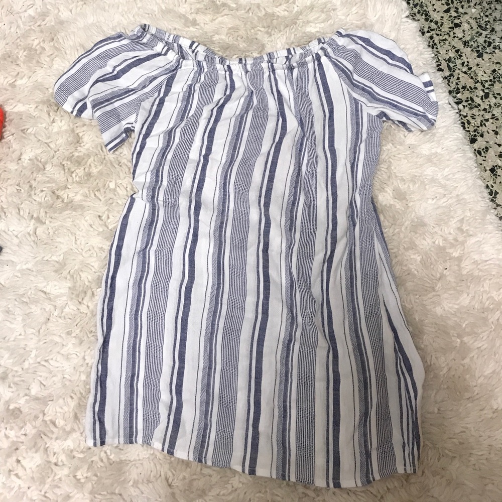 Striped off the shoulder dress