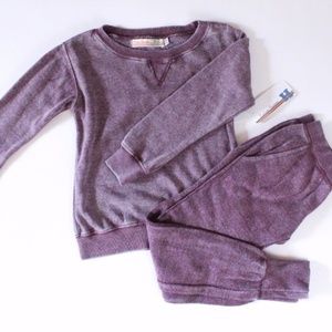Vintage Havana - Burgundy Burnout Sweatshirt Set