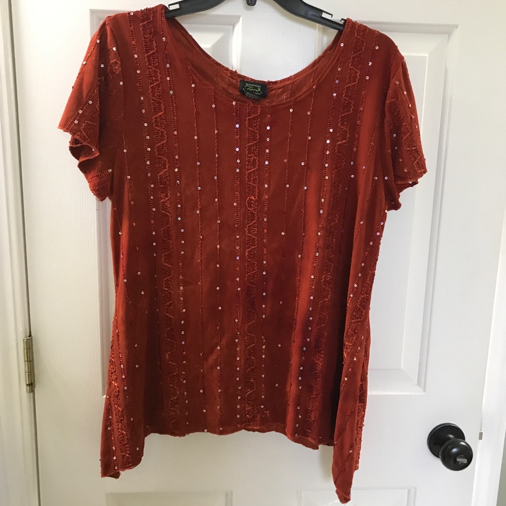 Rust colored blouse
