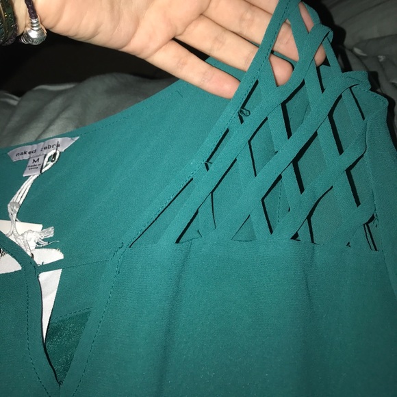 Teal long-sleeve boutique dress - Picture 3 of 4