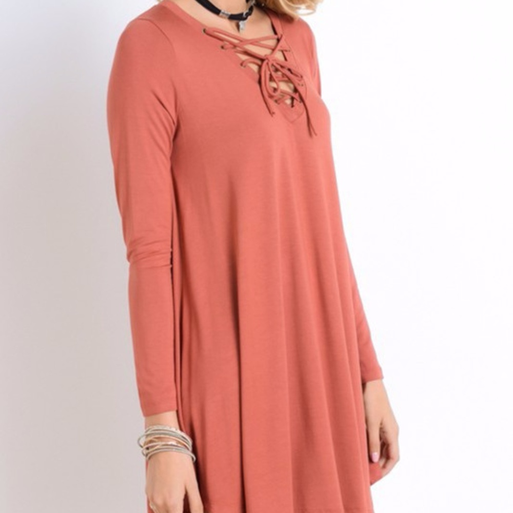 Laced Front Tunic Dress