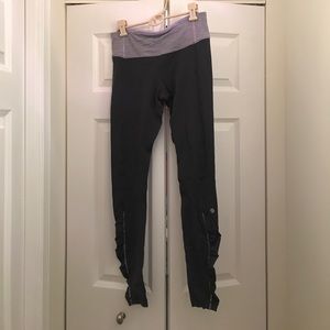 Lululemon Gray and Purple Running Tights